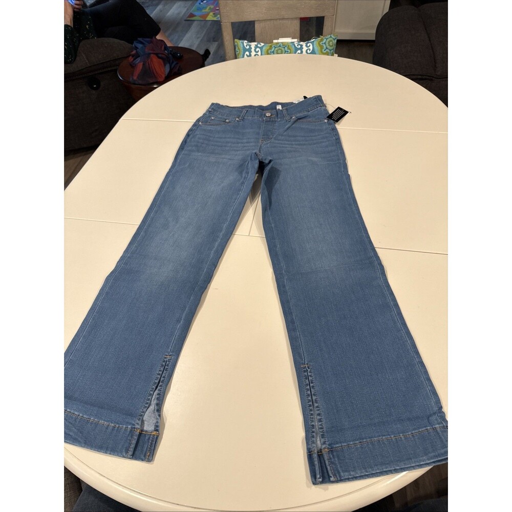 D & Co Adaptive Jeans Womens Size 8 Straight Leg Medium Wash Crop Denim New